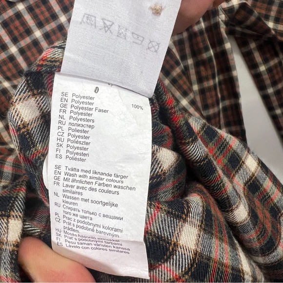 Fjallraven Stig Flannel Shirt Long Sleeve Button Up Men’s Medium Slim Fit Plaid - Picture 6 of 10